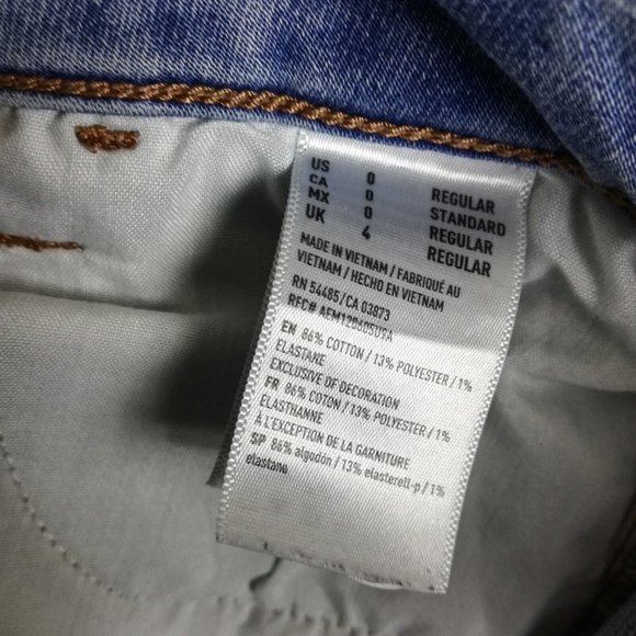 American‎ Eagle Womens Jeans Jeggings Blue Denim Light Wash Super Stretch 0 - Picture 13 of 13